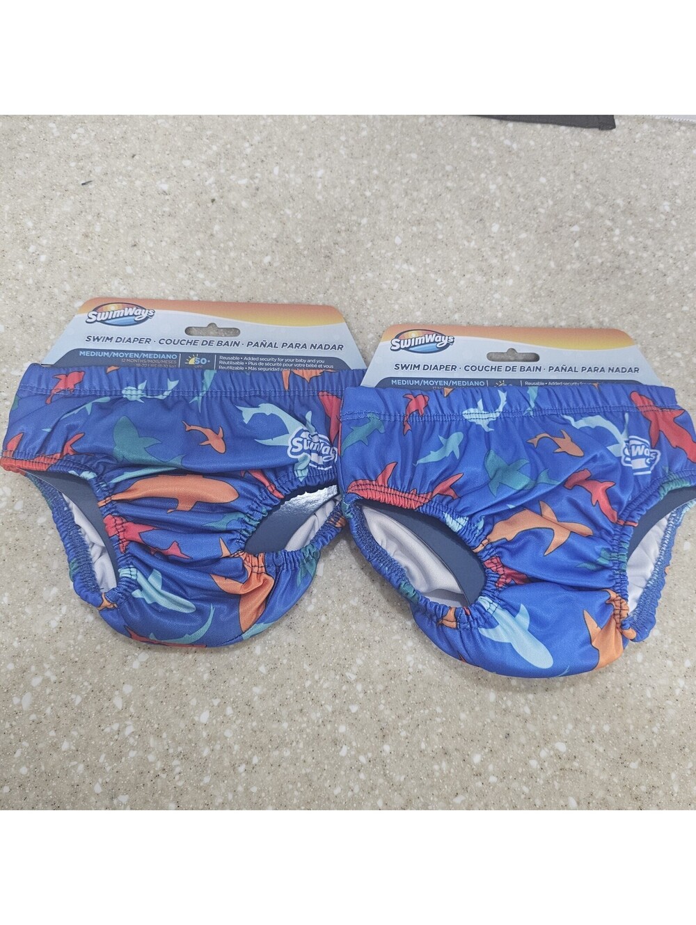 SwimWays Swim Diaper for Babies with Shark Pattern - Size 12